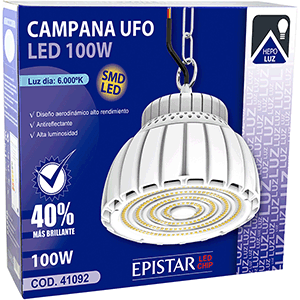 Campana UFO LED 100W 6000ºK color blanco