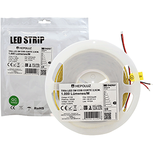 Rollo de tira de LED COB 12V 10W/m 6000ºK IP65 5m