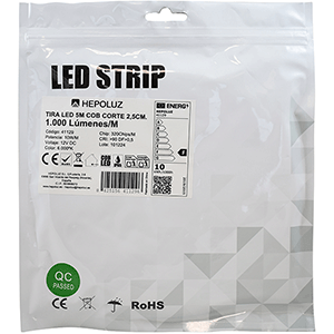 Rollo de tira de LED COB 12V 10W/m 6000ºK IP65 5m