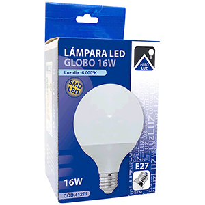 Lámpara globo led Ø95mm E27 16w 6000ºK