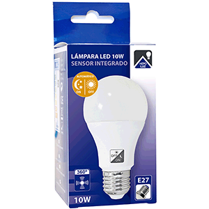 Lámpara estándar led con sensor oculto 10w 6000ºK
