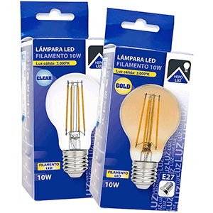 Lámpara estándar de filamento LED E27 10W 3000ºK