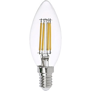 Lámpara vela filamento LED E14 6W 3000ºK