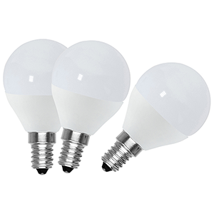Set lámparas esféricas LED 5W E14 3000ºK 3 uds