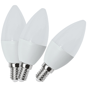 Set lámparas velas LED 5W E14 3000ºK 3 uds