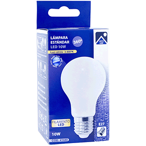 Lámpara estándar led 360º E27 10W 3000ºK