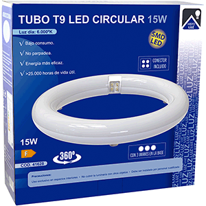 Tubo T9 LED circular 15W 6000ºK