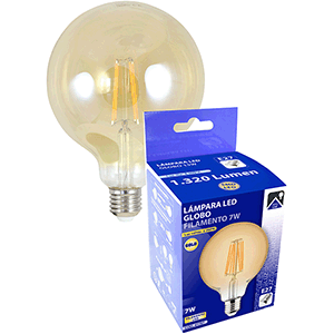 Lámpara LED  filamento globo 6W E27 ámbar