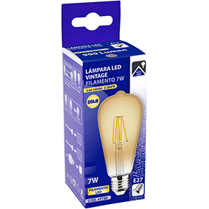 Lámpara LED  filamento vintage 6W E27 ámbar