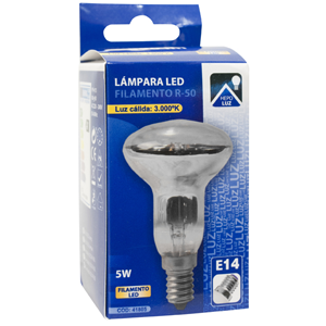 Lámpara R50 de filamento LED E14 5W 3000K
