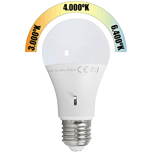 Lámpara estándar LED  12W ajustable 3000/4000/6000K