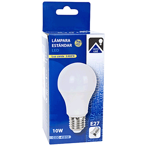 Lámpara LED estándar E27 10W 3000ºK