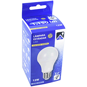 Lámpara LED estándar A60 E27 12W 3000ºK