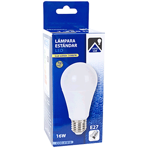 Lámpara LED estándar A60 E27 16W 3000ºK