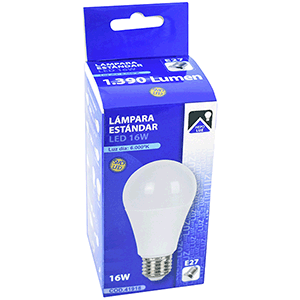 Lámpara LED estándar A60 E27 16W 6000ºK
