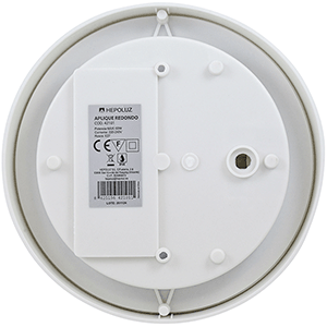 Aplique redondo en PP y cristal E27 máx.60W blanco