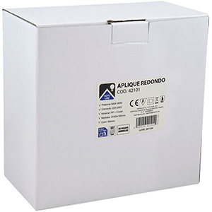 Aplique redondo en PP y cristal E27 máx.60W blanco