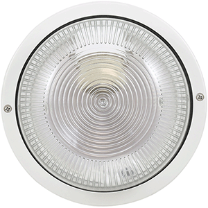 Aplique redondo en PP y cristal E27 máx.60W blanco