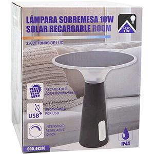 Lámpara LED solar de sobremesa 10W 3CCT recargable