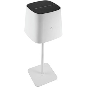 Lámpara LED solar de sobremesa 10W recargable, color blanco.