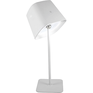 Lámpara LED solar de sobremesa 10W recargable, color blanco.