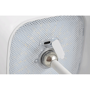 Lámpara LED solar de sobremesa 10W recargable, color blanco.