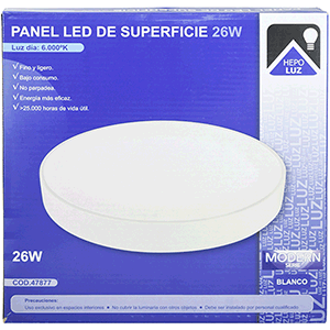 Panel LED redondo de superficie 26W 6000K blanco modelo Modern.