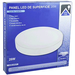 Panel LED redondo de superficie 26W 6000K blanco modelo Modern.
