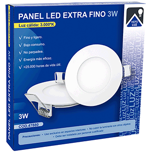 Panel redondo LED 3W 3000ºK blanco