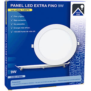 Panel redondo LED 9W 3000ºK Blanco