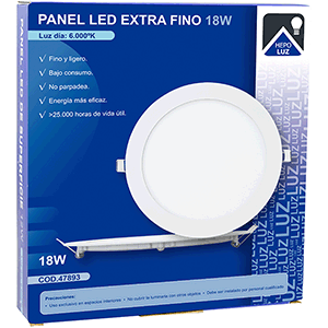 Panel redondo LED 18W  6000ºK Blanco