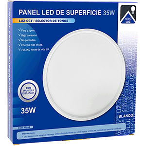 Panel LED redondo superficie 35W 6000ºK 3CCT con mando