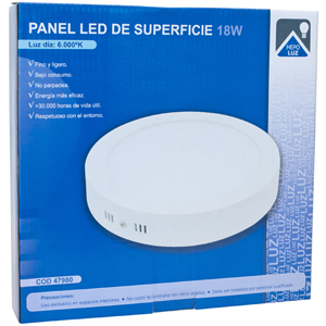 Panel LED opal superficie 18W 6000K 120º blanco