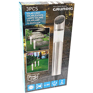 Set  3 picas solares LED  Ø6X53.5cm