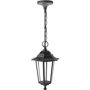 Farol de colgar en aluminio E27 IP44, color negro