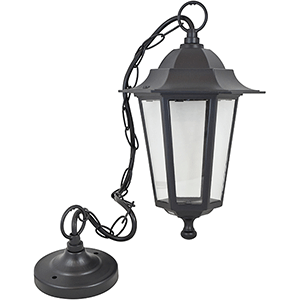Farol de colgar en aluminio E27 IP44, color negro