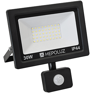 Proyector LED SMD 30W 6000K con sensor negro