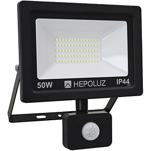 Proyector LED SMD 50W 6000K con sensor negro