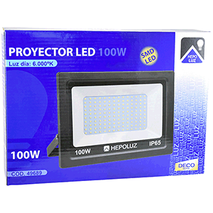 Proyector LED smd 100W 6000K negro