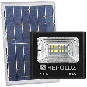 Proyector led solar 100W 6000K con placa solar exterior