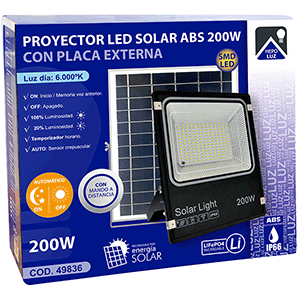 PROYECTOR LED SOLAR ABS 200W 6000K
