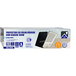 Proyector LED soalr híbrido con sensor100W 6000ºK