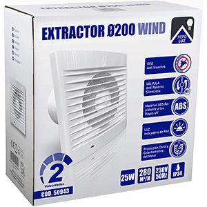 Extractor 2 potencias 25-35W Ø200 230V