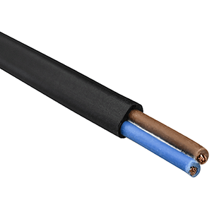 Manguera flexible de PVC plana 2x1mm² 100m negra