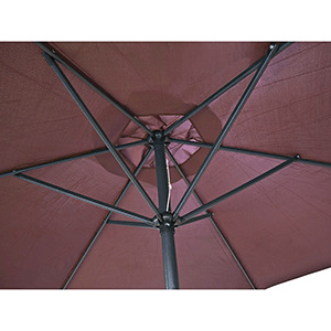 Parasol poliéster color burdeos 3m de 6 varillas y tubo de 38mm