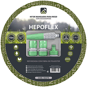 Manguera HEPOFLEX látex 15x20mm 15m + accesorios