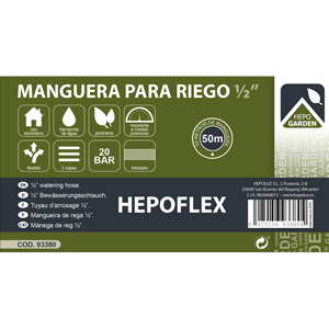 Manguera HEPOFLEX látex 15x20mm 50m