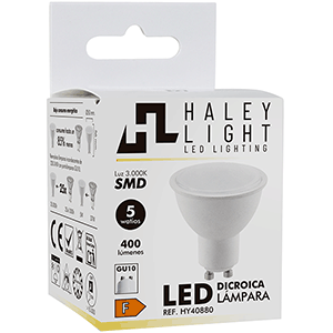 LAMP. DICROICA LED SMD GU10 5W 3000ºK