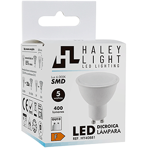 LAMP. DICROICA LED SMD GU10 5W 6000ºK