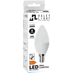 Lámpara vela LED E14 8W 6000ºK
